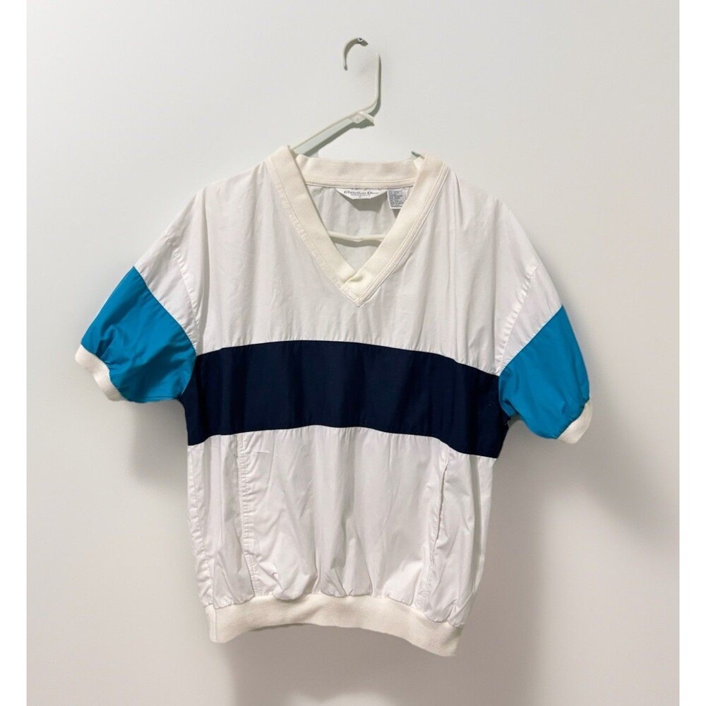 Vintage 80s Christian Dior Monsieur Polo Shirt Men’s L Chevron V Banded Waist - Picture 4 of 4